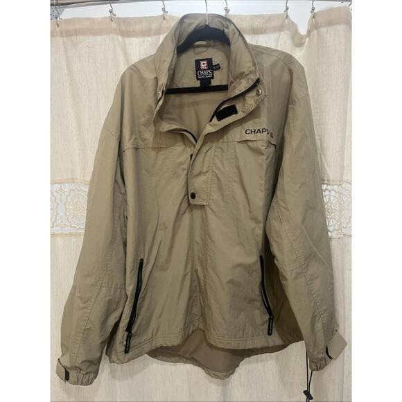Chaps Ralph Lauren Men's Beige Windbreaker Jacket Large, Size XL - Picture 1 of 9